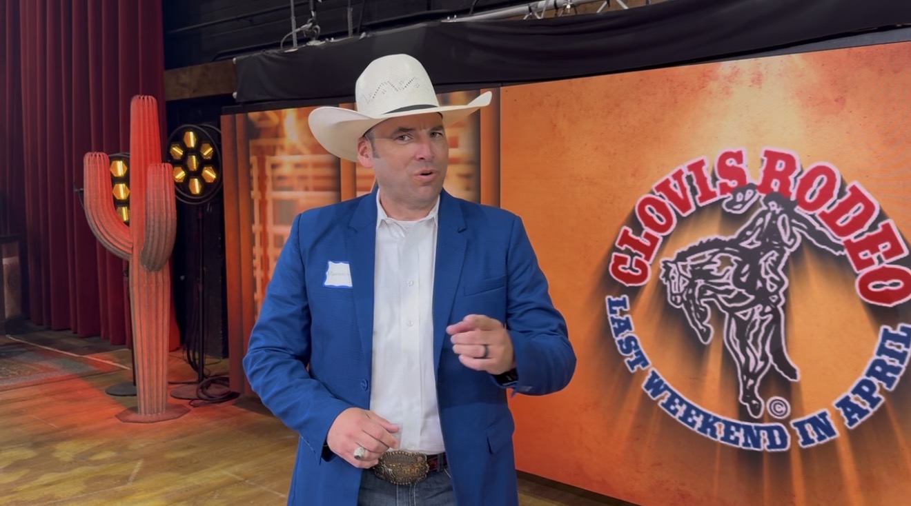 Matt presenting in a western sports studio