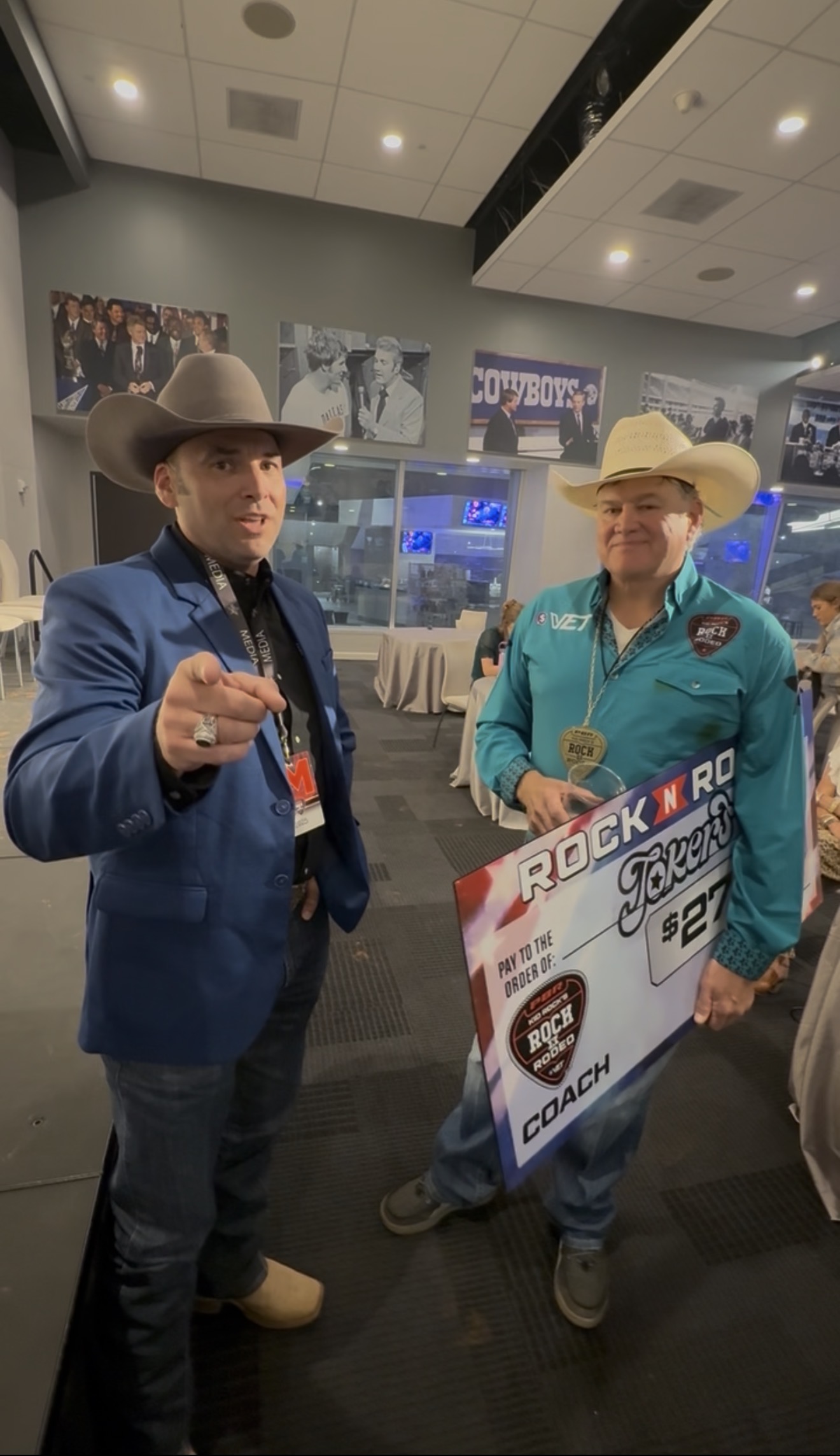 Matt interviewing a rodeo participant during an event